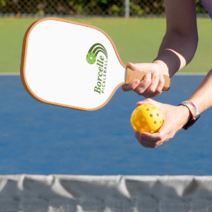 Create Your Own Custom Green Ball Icon Sports Logo Carbon Fiber Pickleball Paddle
