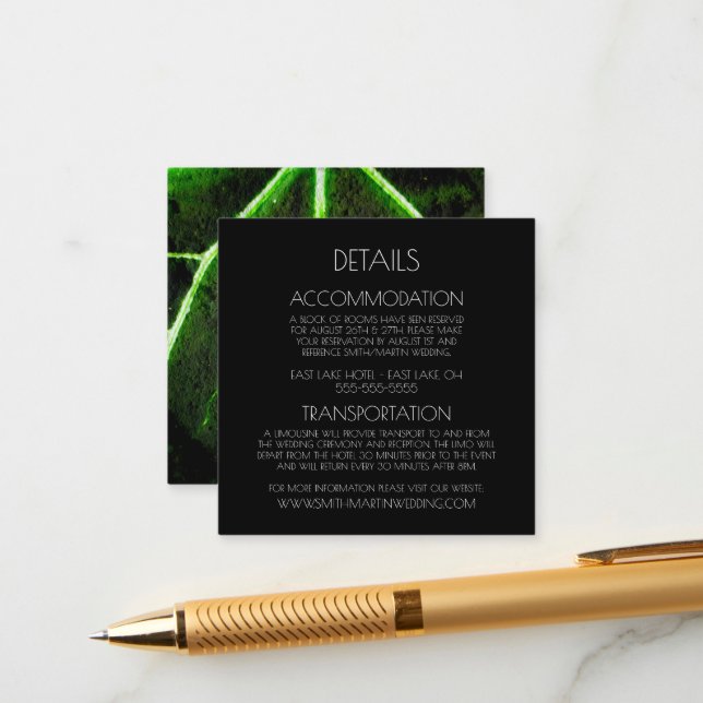 Create Your Own Custom Green Leaf Enclosure Card (Front/Back In Situ)