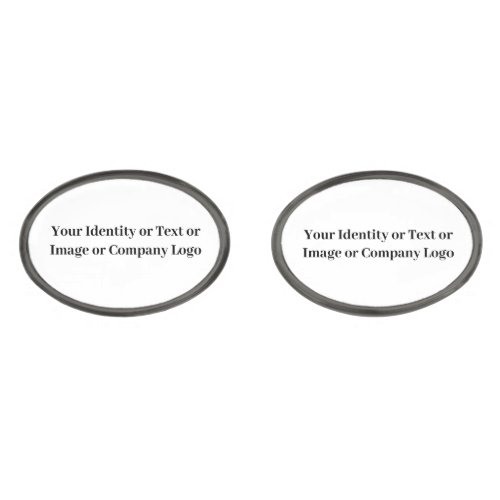 Create Your Own Custom Gunmetal Oval Cufflinks