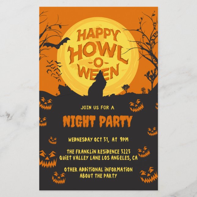 Create your own custom Halloween Party  Flyer (Front)