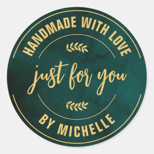 Create your own Custom Handmade with love Business Classic Round Sticker