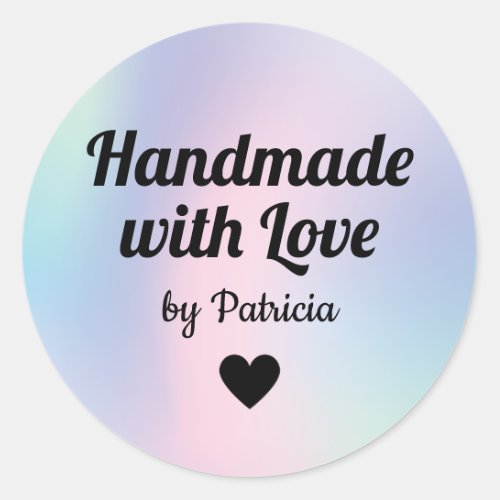 Create your own custom Handmade with love Classic Round Sticker