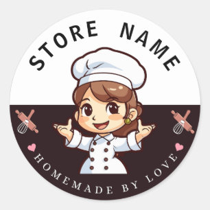 Create your own Custom Homemade with love bakery Classic Round Sticker