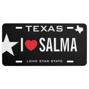 Create Your Own Custom I heart Name Texas License Plate