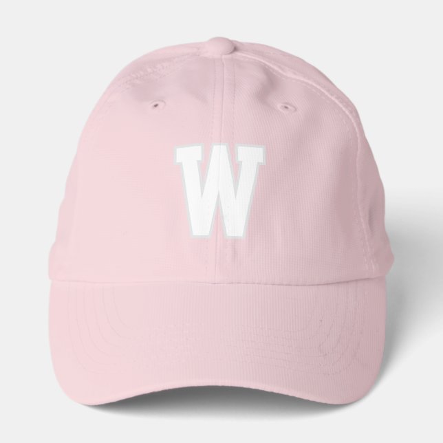 Create Your Own Custom Initial Pink Performance Cap (Front)