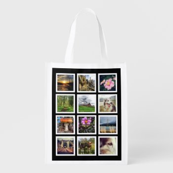 Create Your Own Custom Instagram Photo Grid Grocery Bag by PartyHearty at Zazzle
