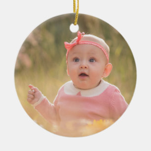 Create Your Own Custom Kids Children Two Photo Ceramic Ornament
