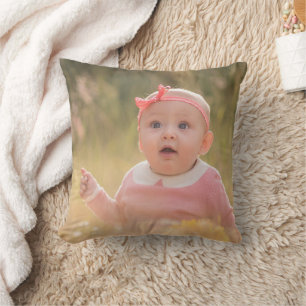 Create Your Own Custom Kids Children Two Photo Throw Pillow