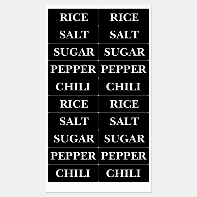 Create Your Own Custom Kitchen Product Labels (Sheet)
