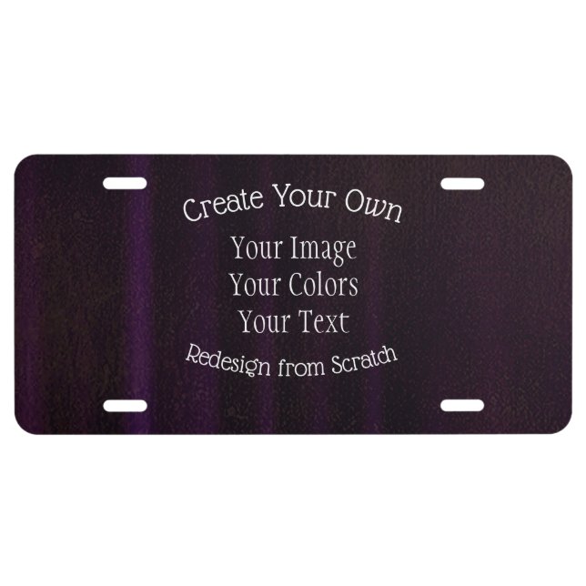 Create Your Own Custom License Plate (Front)