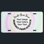 Create Your Own Custom License Plate<br><div class="desc">Background shown: Pastel Rainbow Swirl

Create your own custom high quality stuff!

Customize this item with your own personalized text or redesign entirely from scratch by replacing our image with your own.</div>