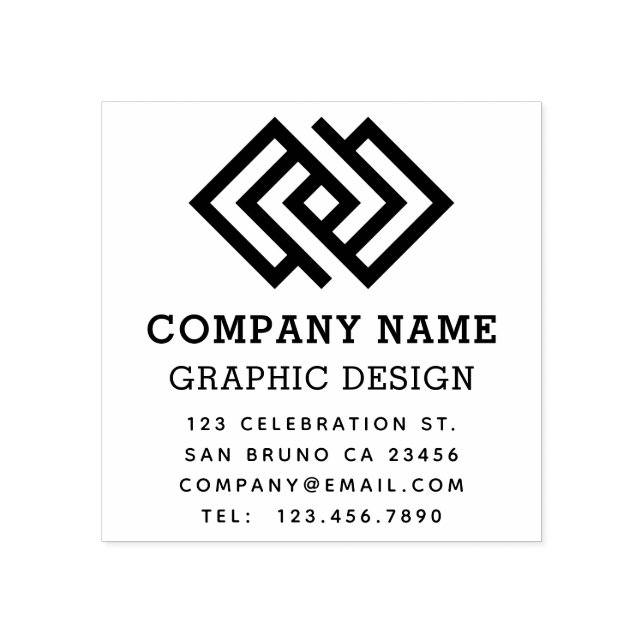Create Your Own Custom Logo & Business Details Rubber Stamp (Imprint)