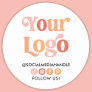 Create Your Own Custom Logo Business Social Media  Classic Round Sticker