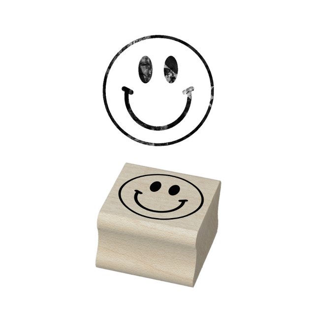 Create your own custom logo cute smile emoji rubber stamp (Creator Uploaded)