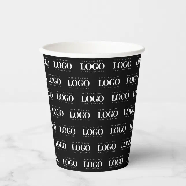 Create Your Own Custom Logo Pattern Business Party Paper Cups | Zazzle