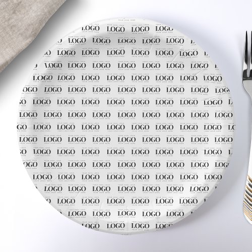 Create Your Own Custom Logo Pattern Business Party Paper Plates