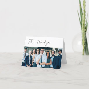 Create Your Own Custom Logo Photo Business Company Letterpress Thank You Card