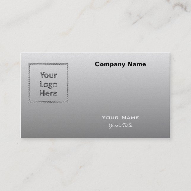 Create Your Own Custom Logo Silver Gray Business Card (Front)