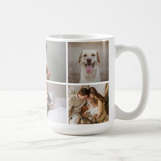 Create your own custom made 5 photo personalized coffee mug (Right)