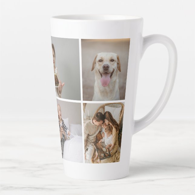 Create your own custom made 5 photo personalized latte mug (Right)