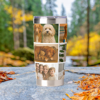 Create your own custom made 9 photo personalized insulated tumbler