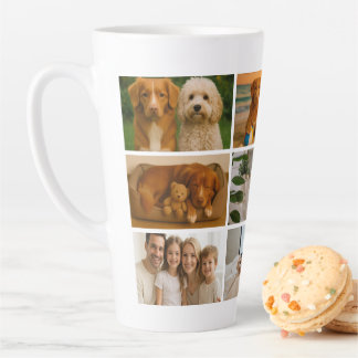 Create your own custom made 9 photo personalized latte mug