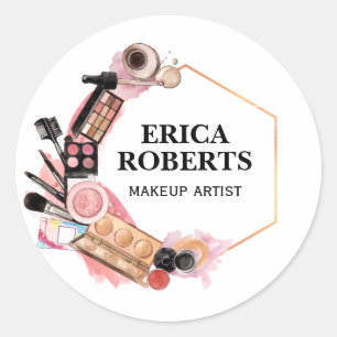 Create your own Custom Makeup Artist Customizable Classic Round Sticker