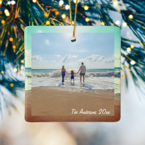 Create Your Own Custom Memorable Family Photo Ceramic Ornament