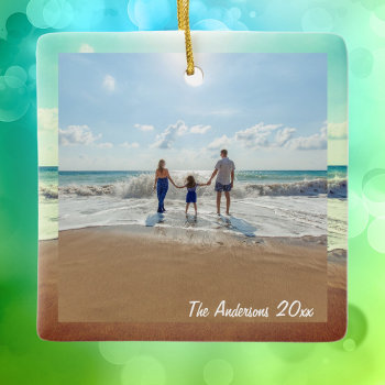 Create Your Own Custom Memorable Family Photo Ceramic Ornament by littleteapotdesigns at Zazzle