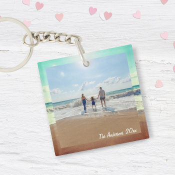 Create Your Own Custom Memorable Family Photo Keychain by littleteapotdesigns at Zazzle