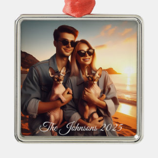 Create Your Own Custom Memorable Family Photo Metal Ornament