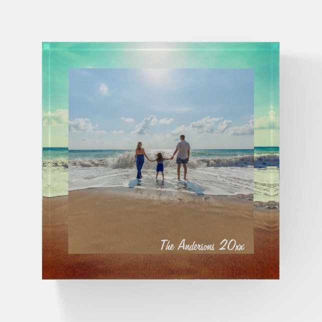 Create Your Own Custom Memorable Family Photo Paperweight (Front)