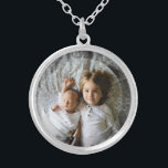 Create Your Own Custom Memorable Family Photo Silver Plated Necklace<br><div class="desc">Create Your Own Custom Memorable Family Photo Silver Plated Necklace</div>