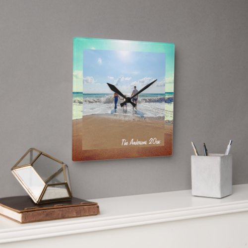 Create Your Own Custom Memorable Family Photo Square Wall Clock