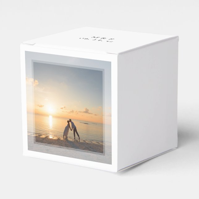 Create Your Own Custom Memorable Photo Wedding Favor Boxes (Front Side)