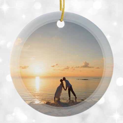 Create Your Own Custom Memorable Wedding Photo Ceramic Ornament