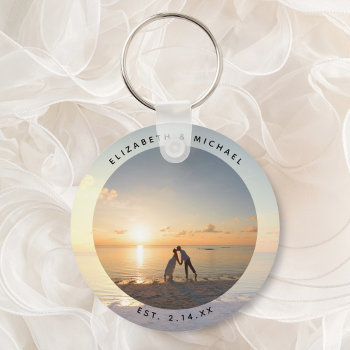 Create Your Own Custom Memorable Wedding Photo Keychain by littleteapotdesigns at Zazzle