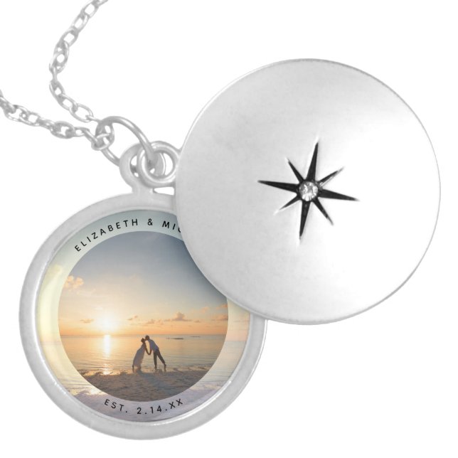 Create Your Own Custom Memorable Wedding Photo Locket Necklace (Front)