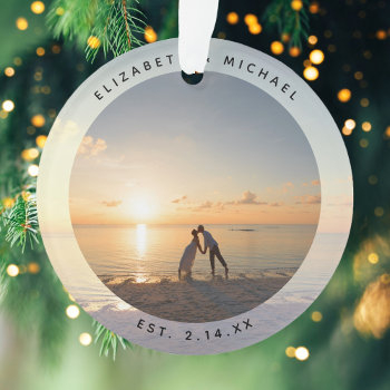 Create Your Own Custom Memorable Wedding Photo Ornament by littleteapotdesigns at Zazzle