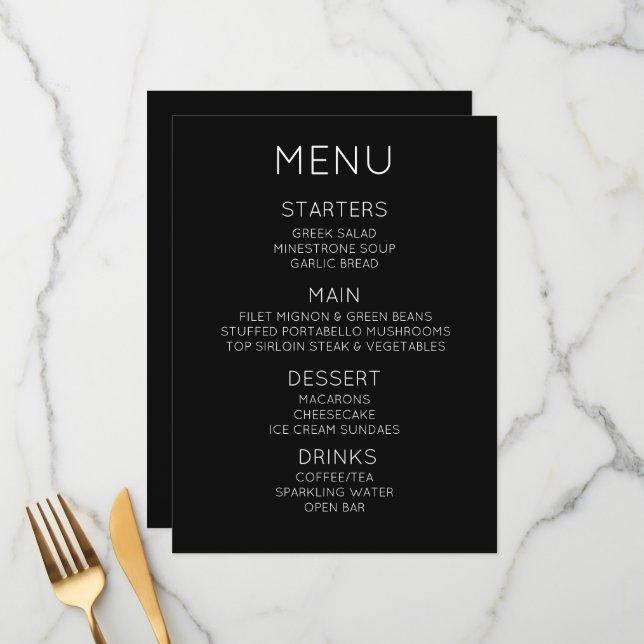 Create Your Own Custom Menu (Front/Back In Situ)