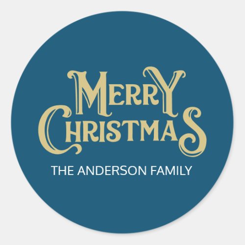 Create Your Own Custom Merry Christmas Classic Round Sticker