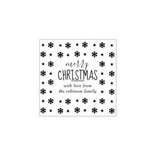 Create Your Own Custom "Merry Christmas" Snowflake Rubber Stamp