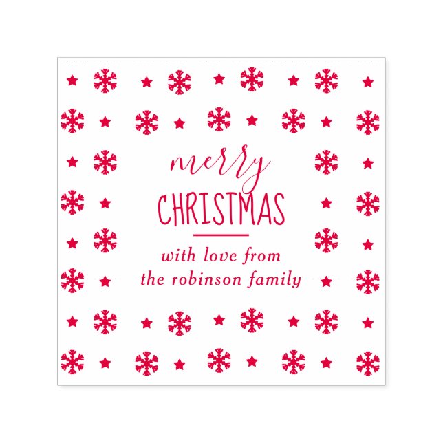 Create Your Own Custom "Merry Christmas" Snowflake Self-inking Stamp (Design)