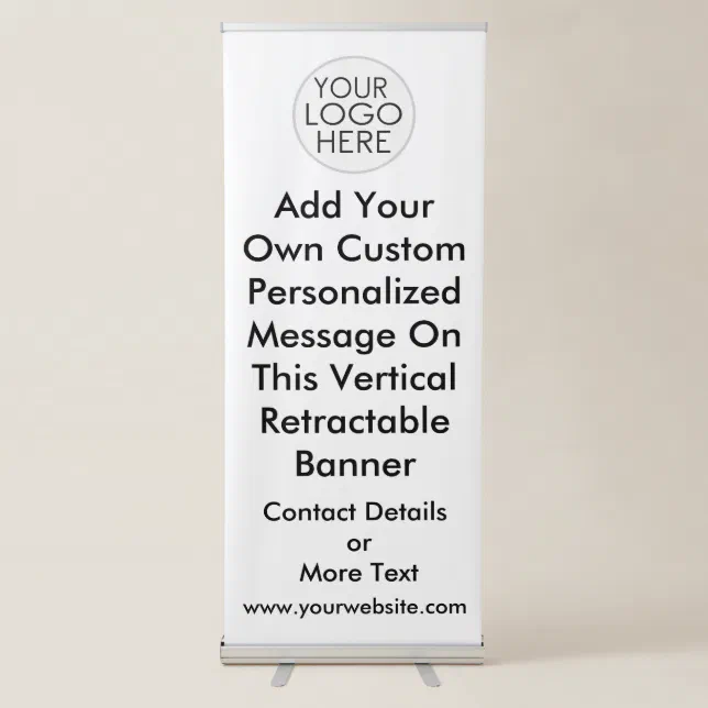 Custom Message Banners Create Your Own Custom Message Business Logo Retractable Banner | Zazzle
