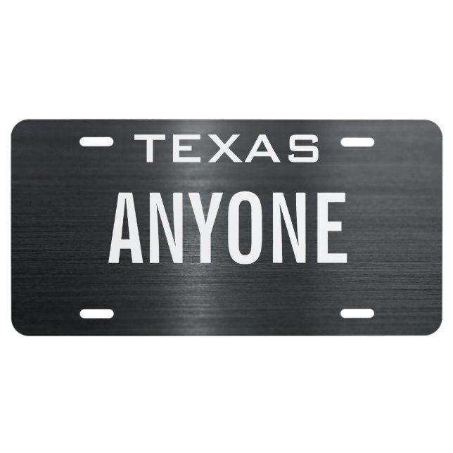 Create Your Own Custom Metallic Style Black License Plate (Front)