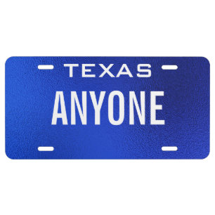 Create Your Own Custom Metallic Style Blue License Plate