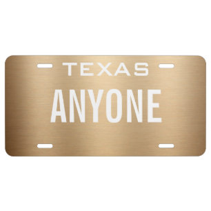 Create Your Own Custom Metallic Style Golden License Plate