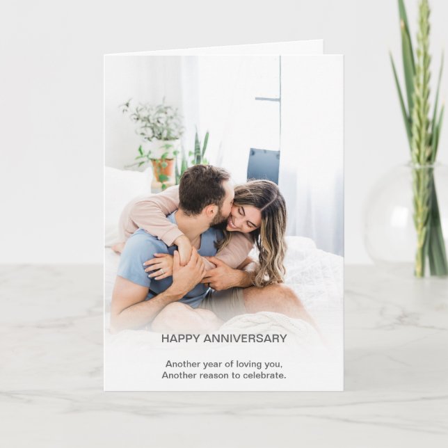 Create Your Own Custom Modern Anniversary Photo Card (Front)
