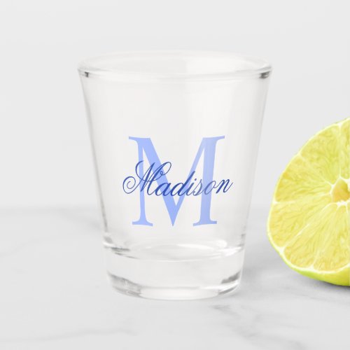 Create Your Own Custom Monogram And Name Blue Shot Glass - Create your own personalized shot glasses with your custom name and monogram. To edit this design template, change the text fields as shown above. You can easily add more text or images, customize fonts and colors.
Treat yourself or make the perfect gift for family, friends, parents and grandparents!