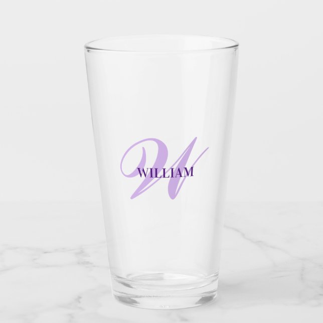 Create Your Own Custom Monogram And Name Purple Glass (Front)